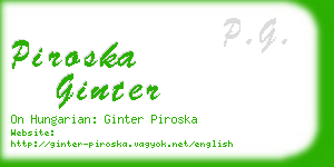 piroska ginter business card